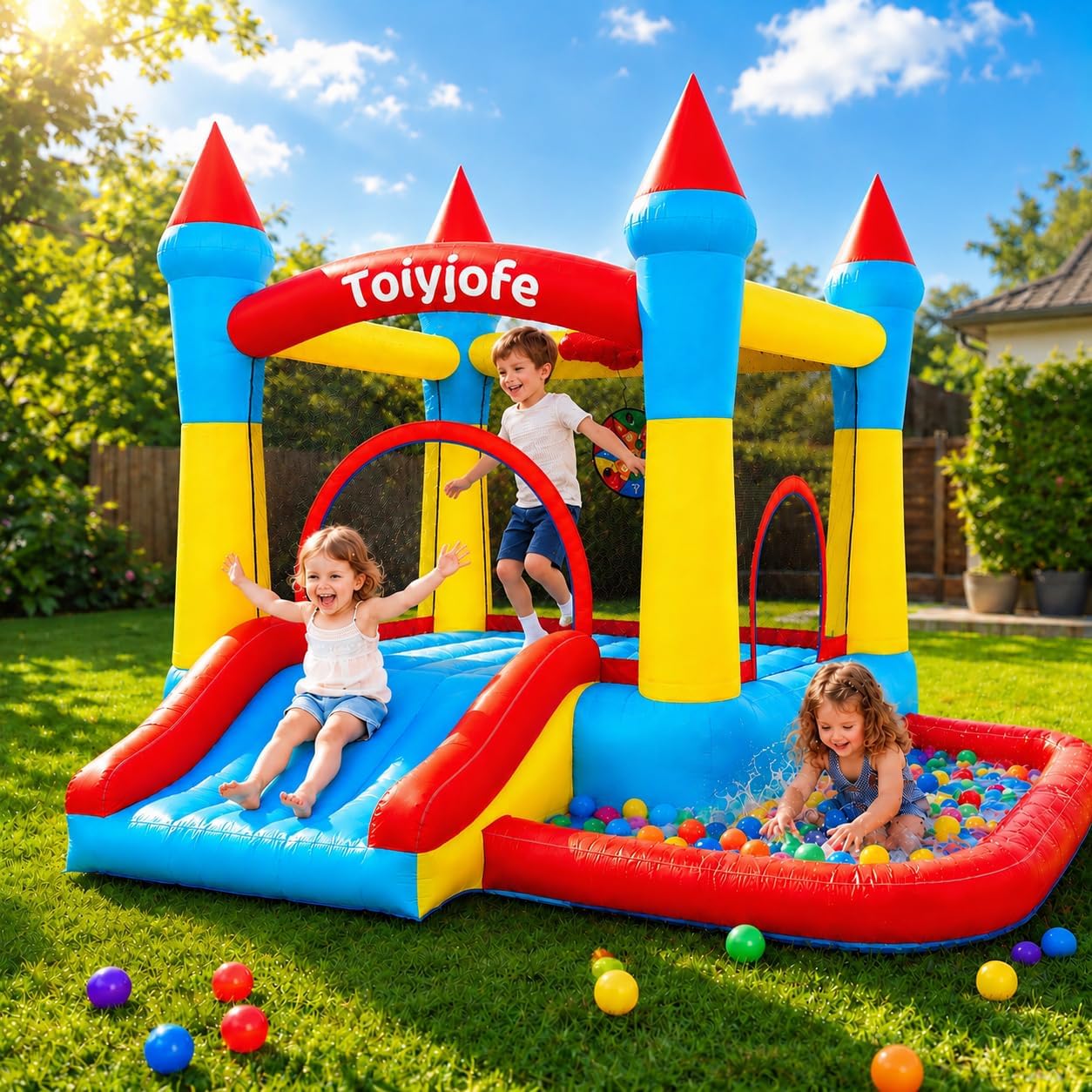 Kids Outdoor Jump House - Springkasteel voor kinderen van 3-6 jaar,