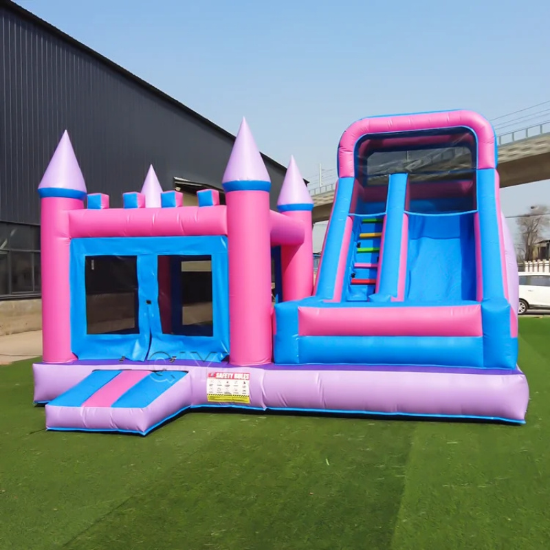 Kids Outdoor Jump House - Commerciële springkasteel kleurrijk luxe commercieel opblaasbaar