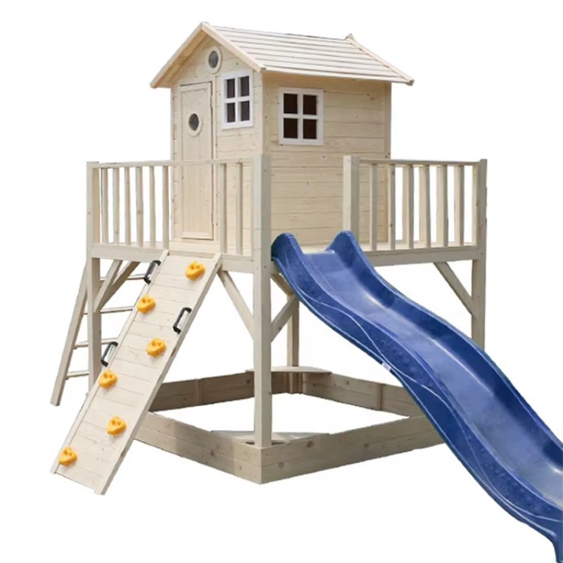 Kids Outdoor Wooden Playhouse - Buitenhouten speelhuisje voor peuters, houten speelhuisjes,