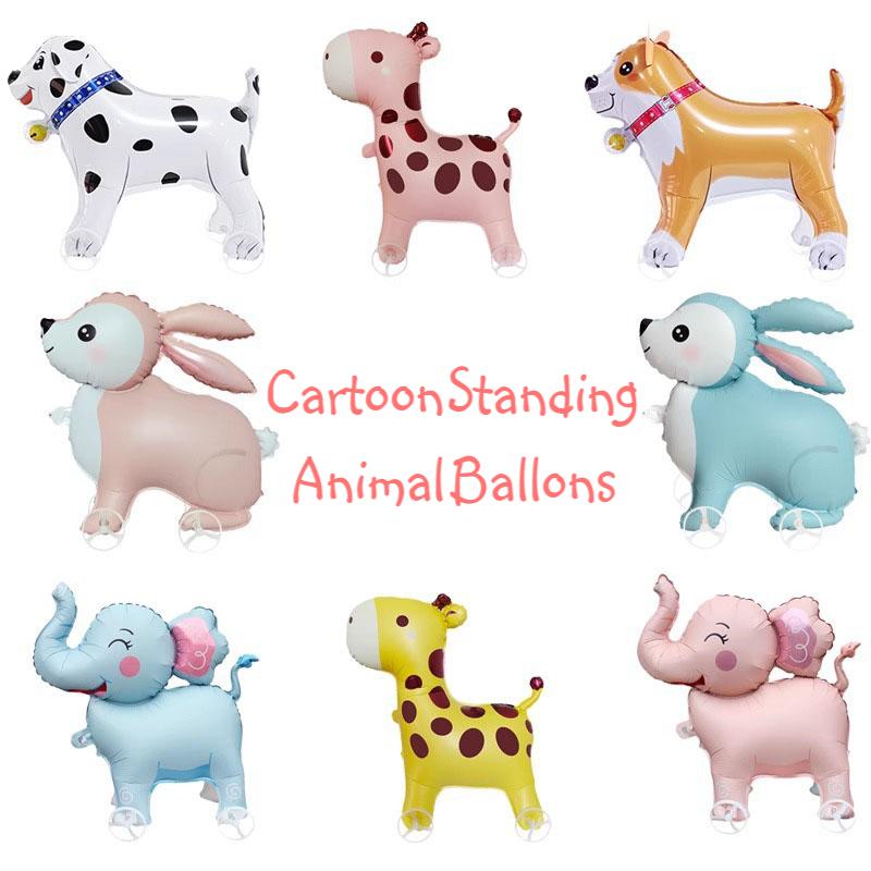 Kids Outdoor Yard Toys - Cartoon Staande Dierenballonnen met Wielen Kinderspeelgoed