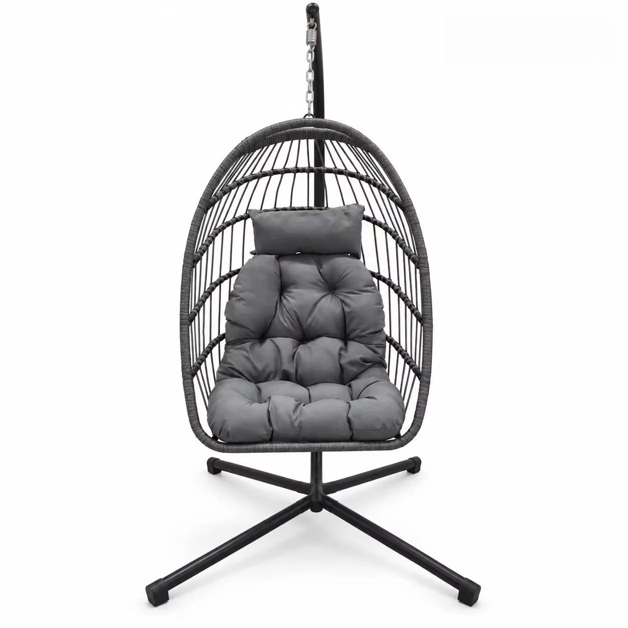 Kids Outdoor Egg Chair - Tuinschommel met standaard, buitenmeubelset voor kinderen