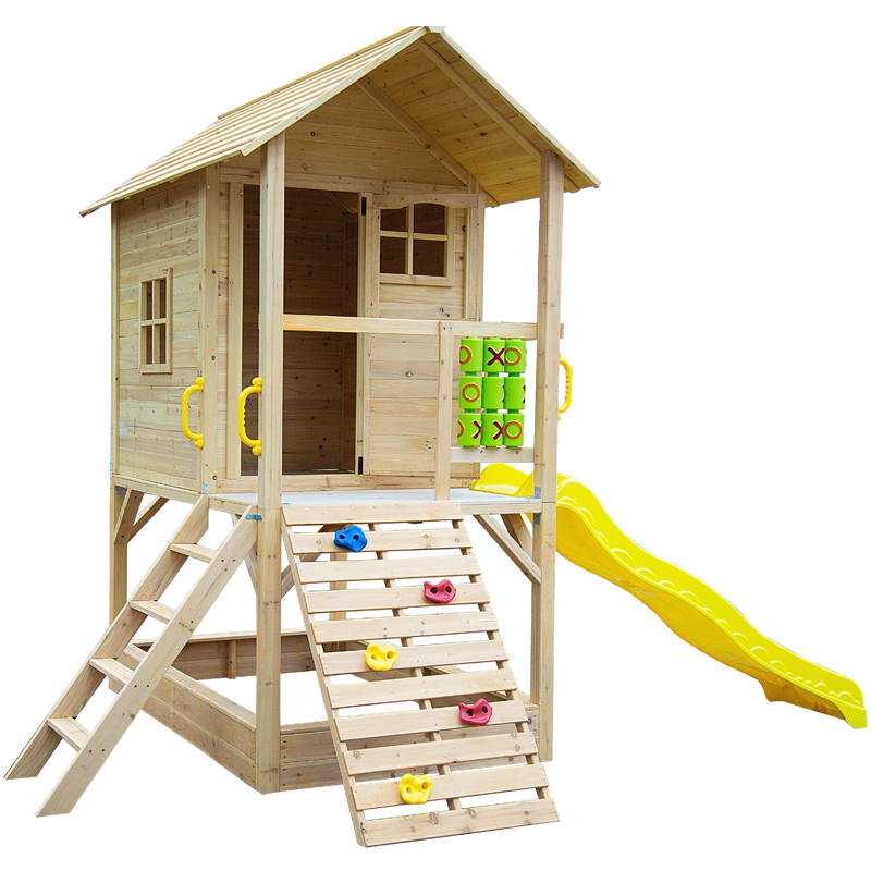 Kids Outdoor Wooden Playhouse - Kinderen houten buiten speelhuisjes tuin kinderen