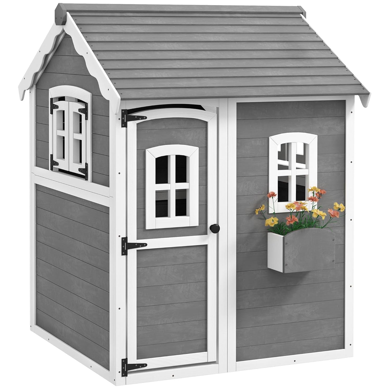 Kids Outdoor Wooden Playhouse - # Houten buiten speelhuisje met vloer,
