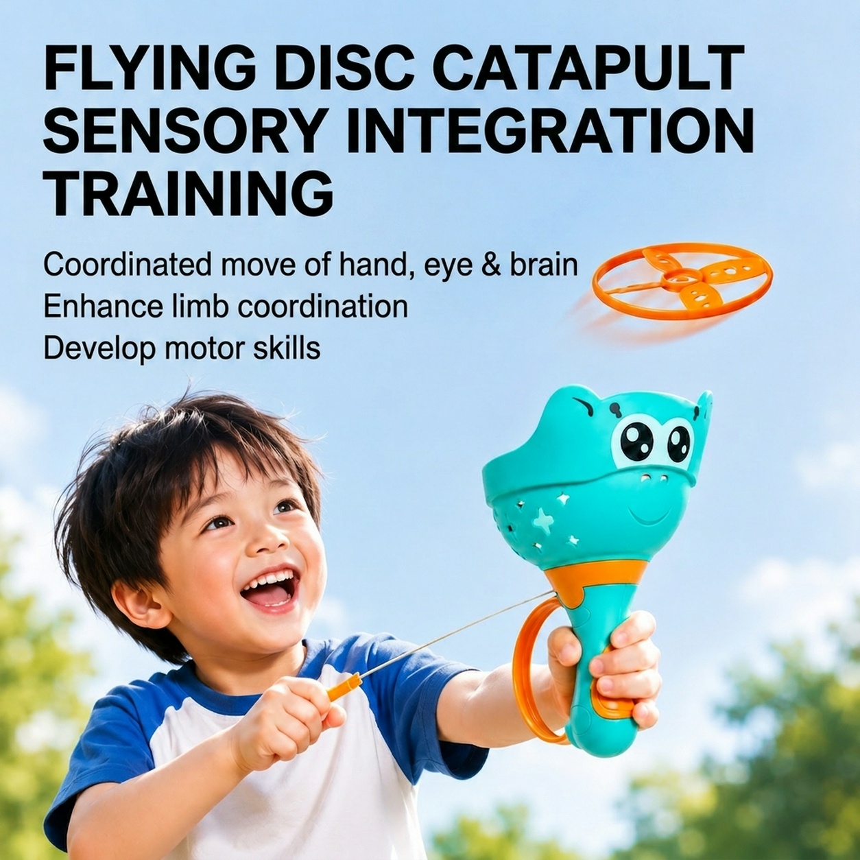 Kids Outdoor Yard Games - Mquduo Flying Disc Catapult Launcher-speelgoed voor