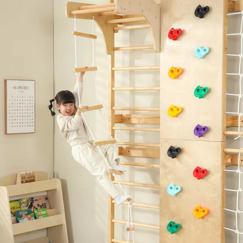 Kids Outdoor Wooden Climbing Frame - Indoor klimrek voor kinderen, houten klimframe,