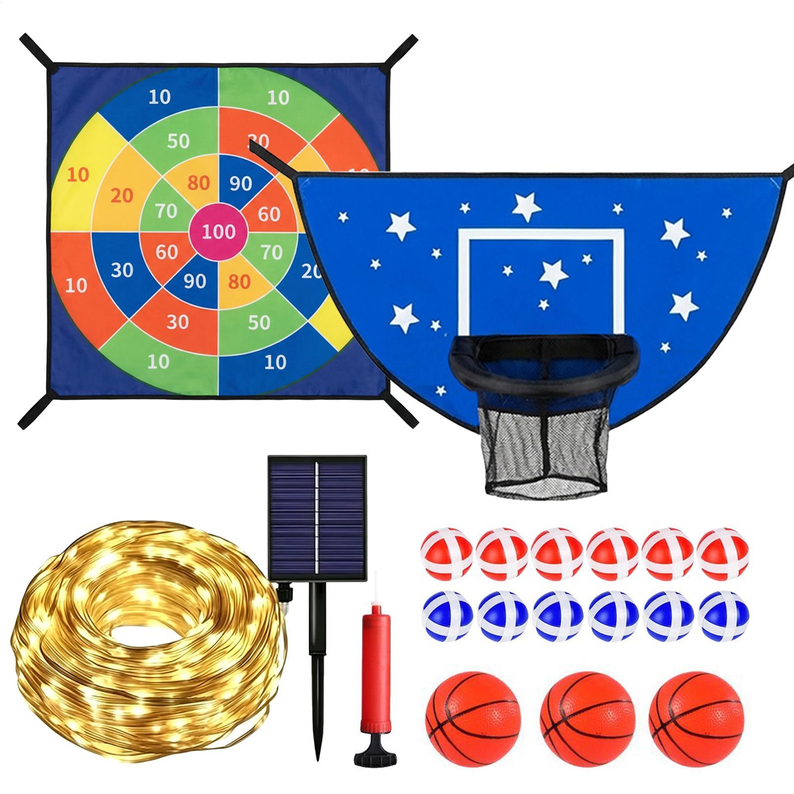 Kids Outdoor Basketball - Basketbaldoel voor trampoline met dartbord Leuke