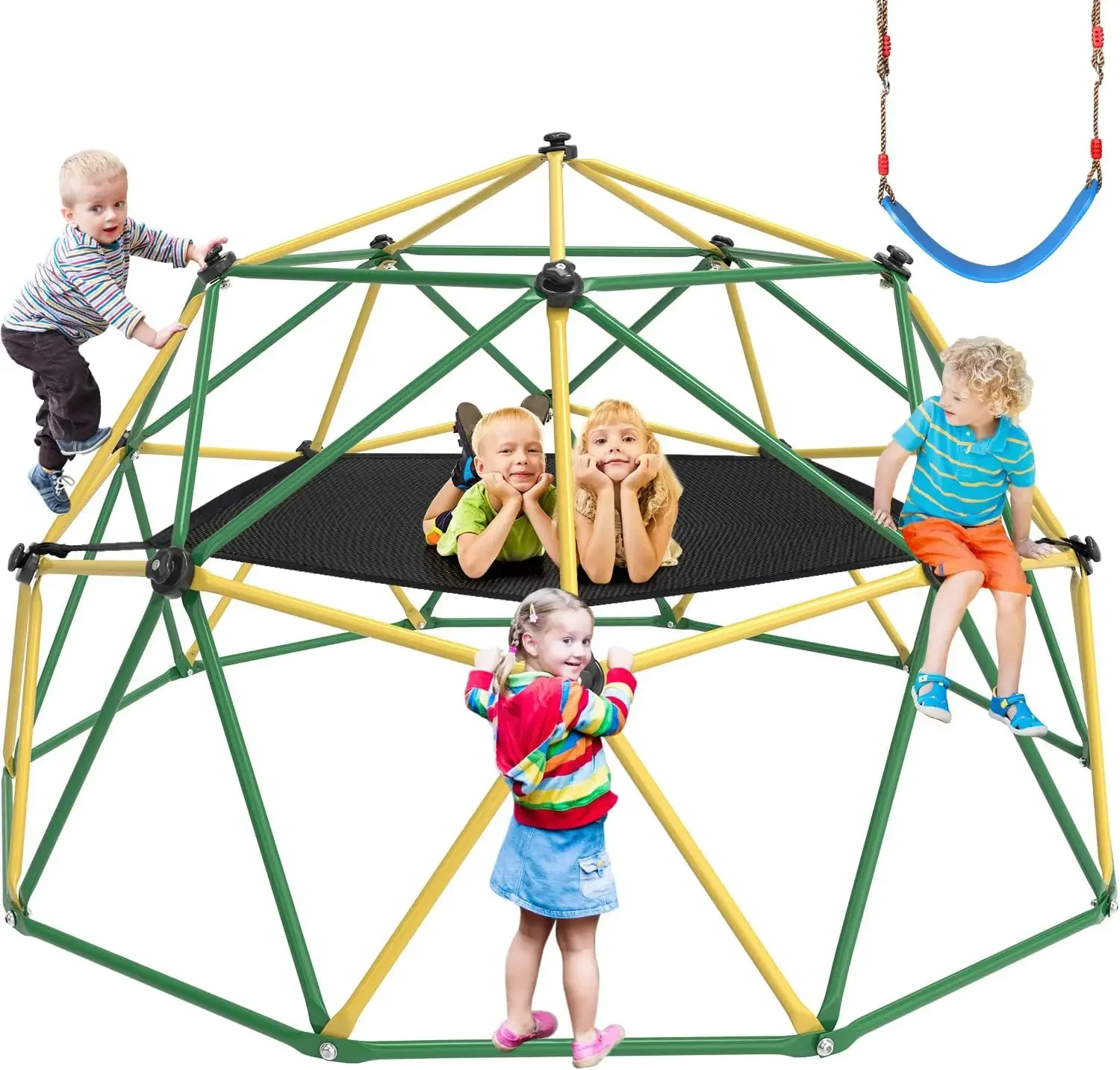 Kids Outdoor Jungle Gym Dome - GIKPAL Klimkoepel, 10FT Koepelklimmer met hangmat