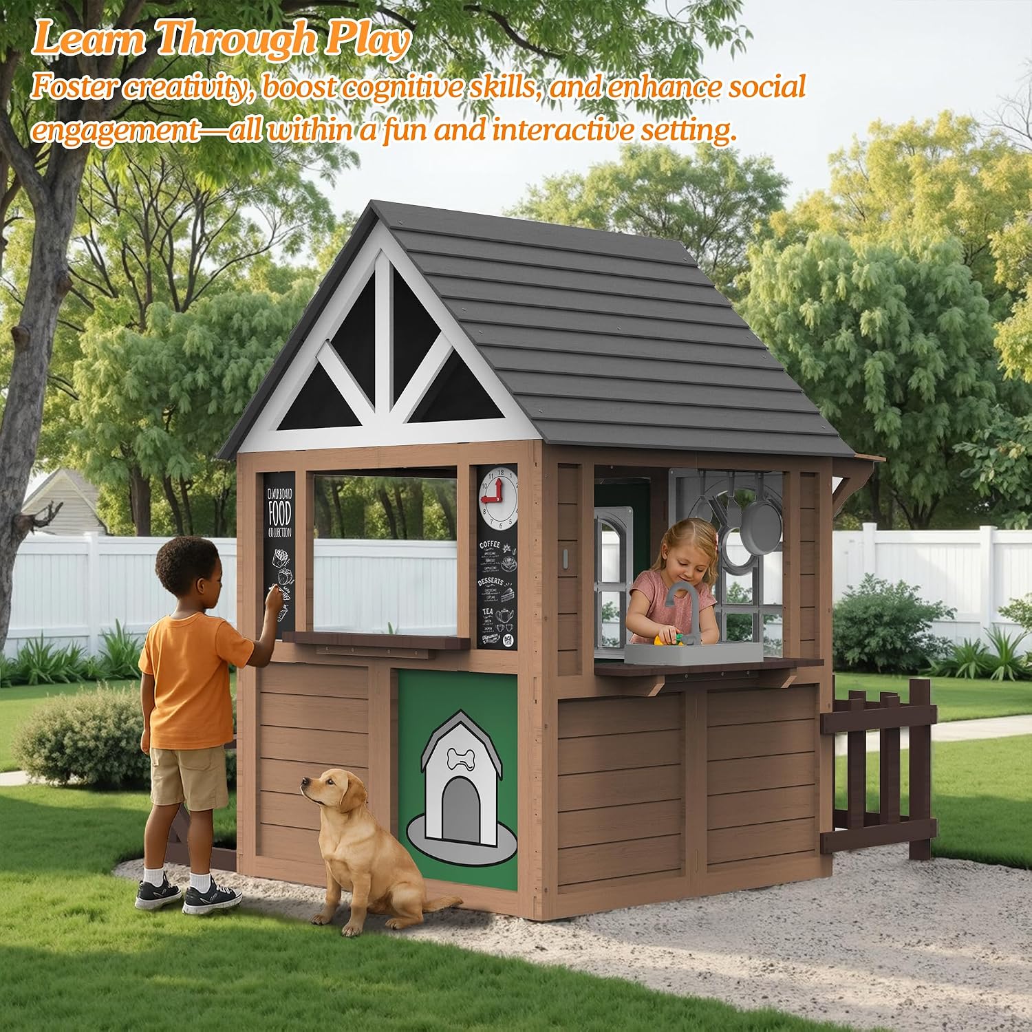 Seizeen Buitenspeelhuis voor K - Kids Outdoor Wooden Playhouse recensie en prijs