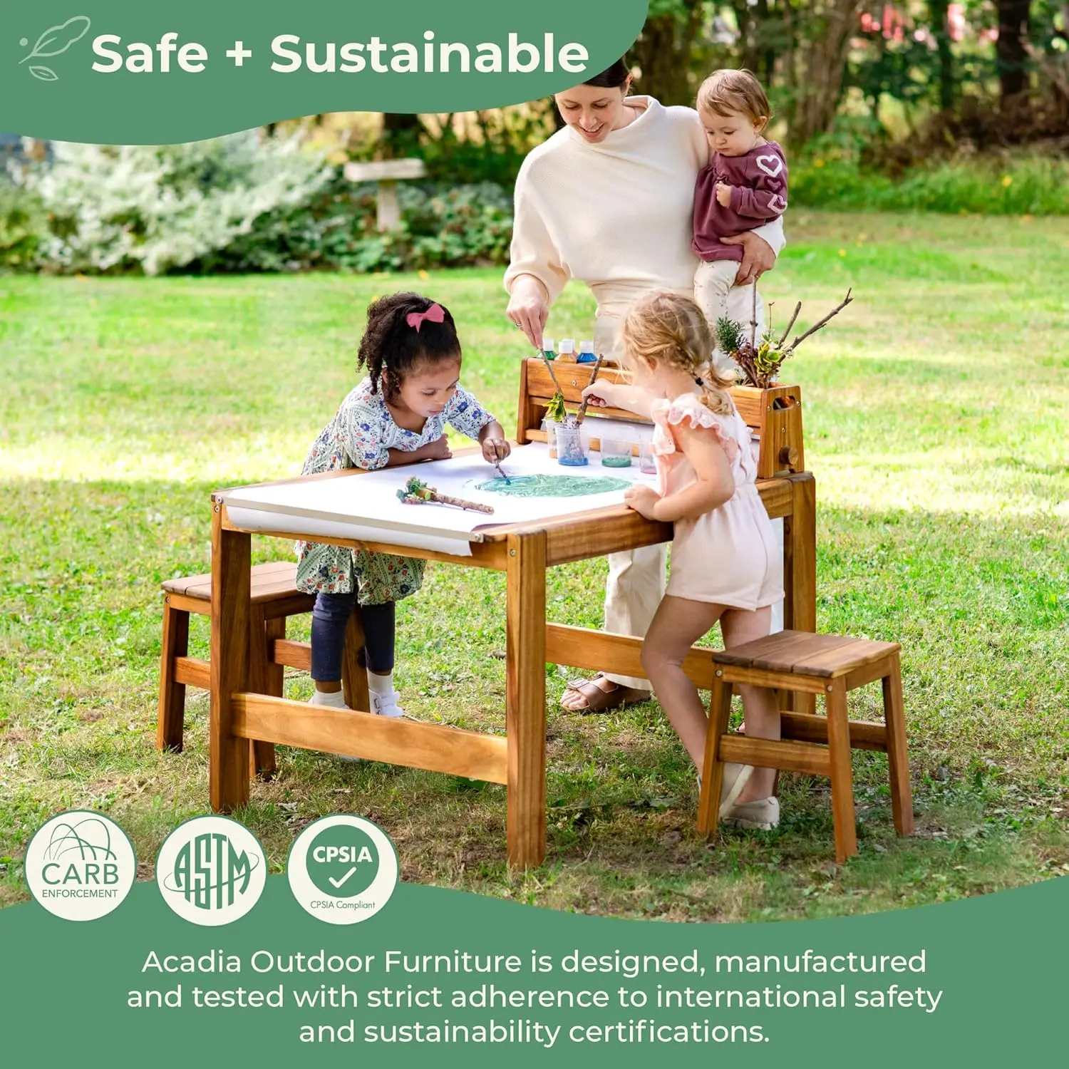 Acadia Buitenkunsttafel- en kr - Kids Outdoor Table And Chair Set recensie en prijs