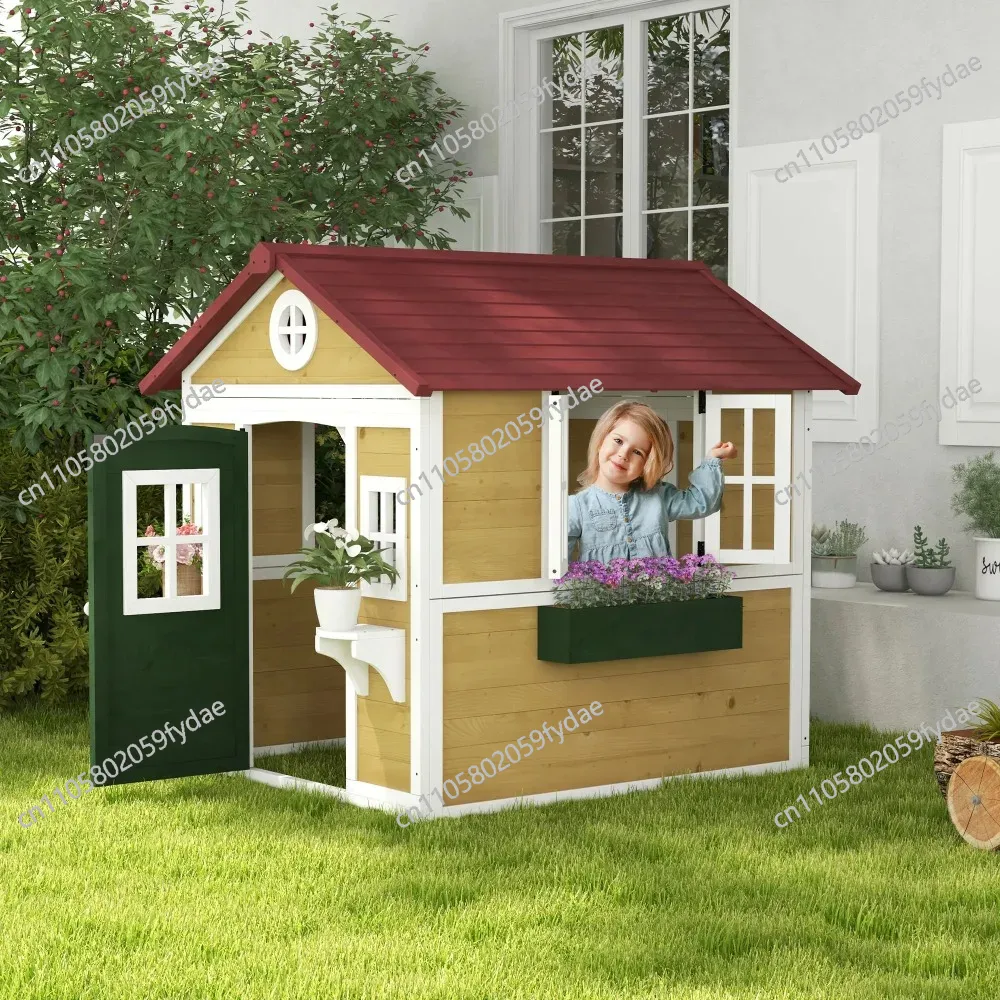 Buitenspeelhuis voor kinderen, - Kids Outdoor Wooden Playhouse recensie en prijs