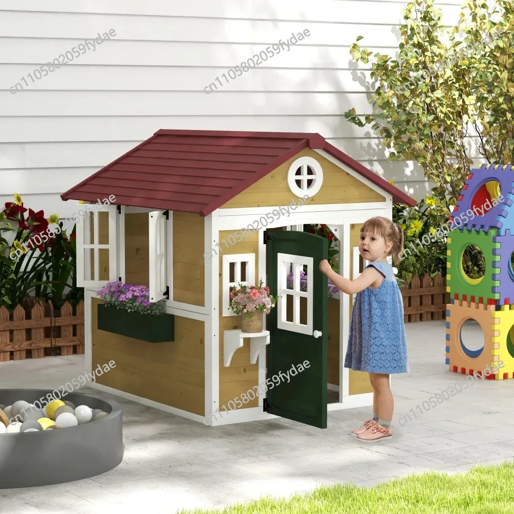Buitenspeelhuis voor kinderen, - Kids Outdoor Wooden Playhouse recensie en prijs