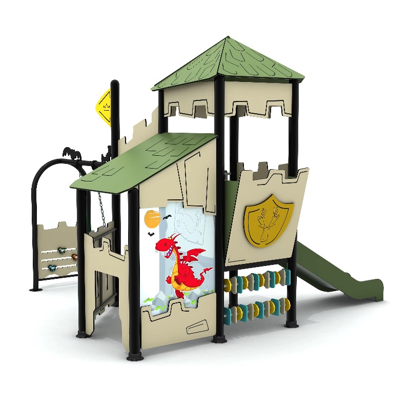 Houten buitenspeelset met stal - Kids Outdoor Wooden Playhouse recensie en prijs
