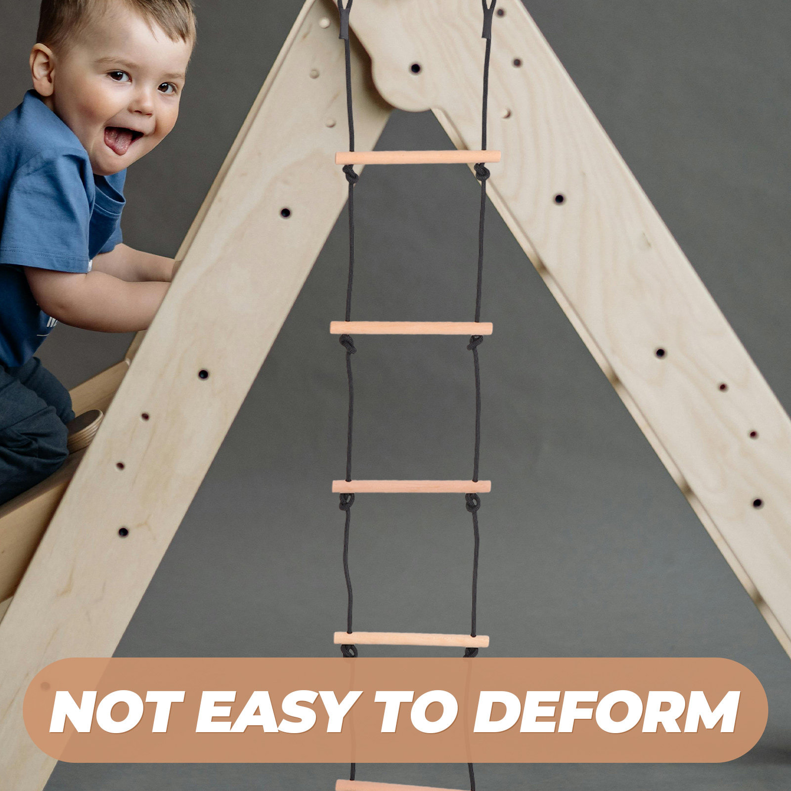 1 set klimtouw en houten klimr - Kids Outdoor Wooden Climbing Frame recensie en prijs