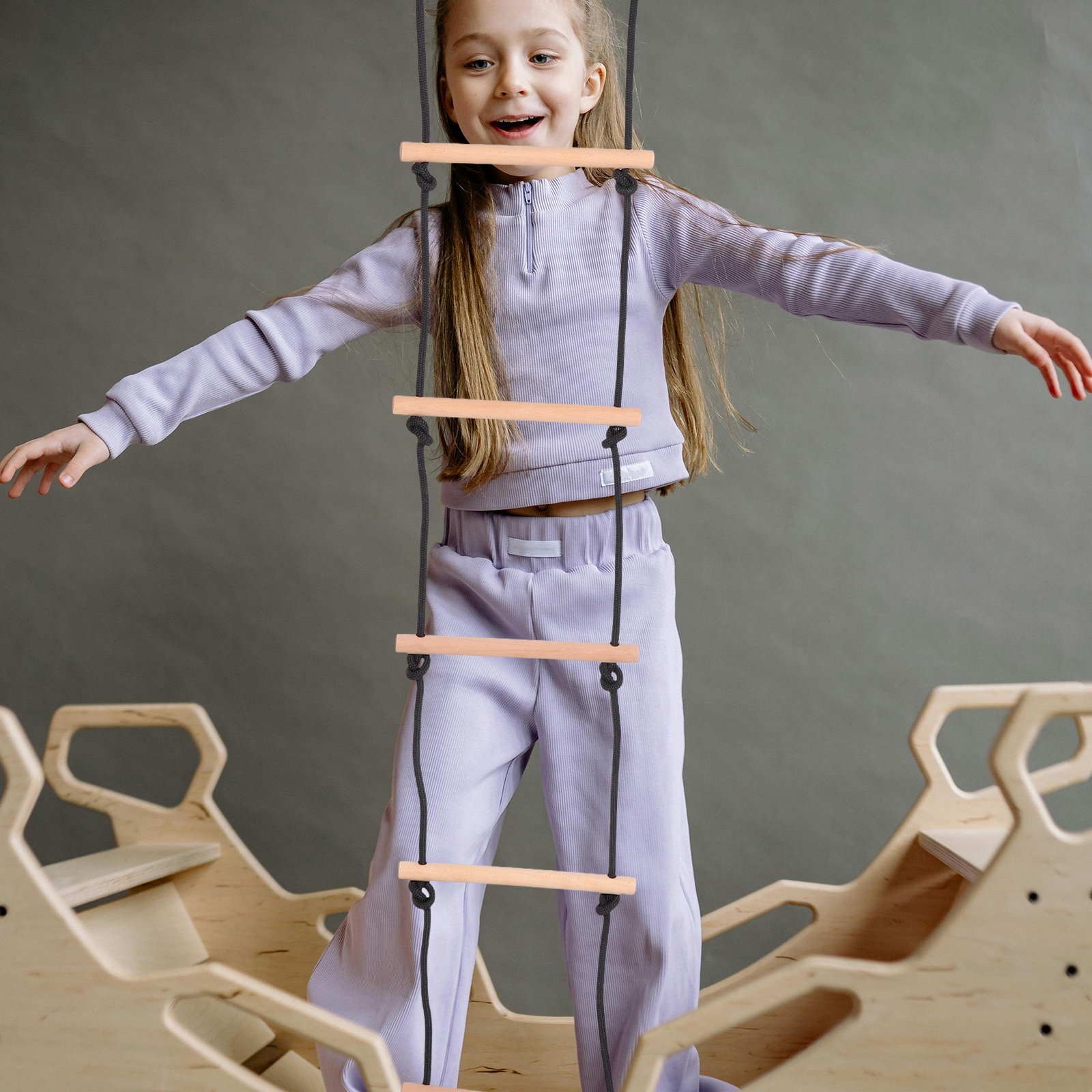1 set klimtouw en houten klimr - Kids Outdoor Wooden Climbing Frame recensie en prijs