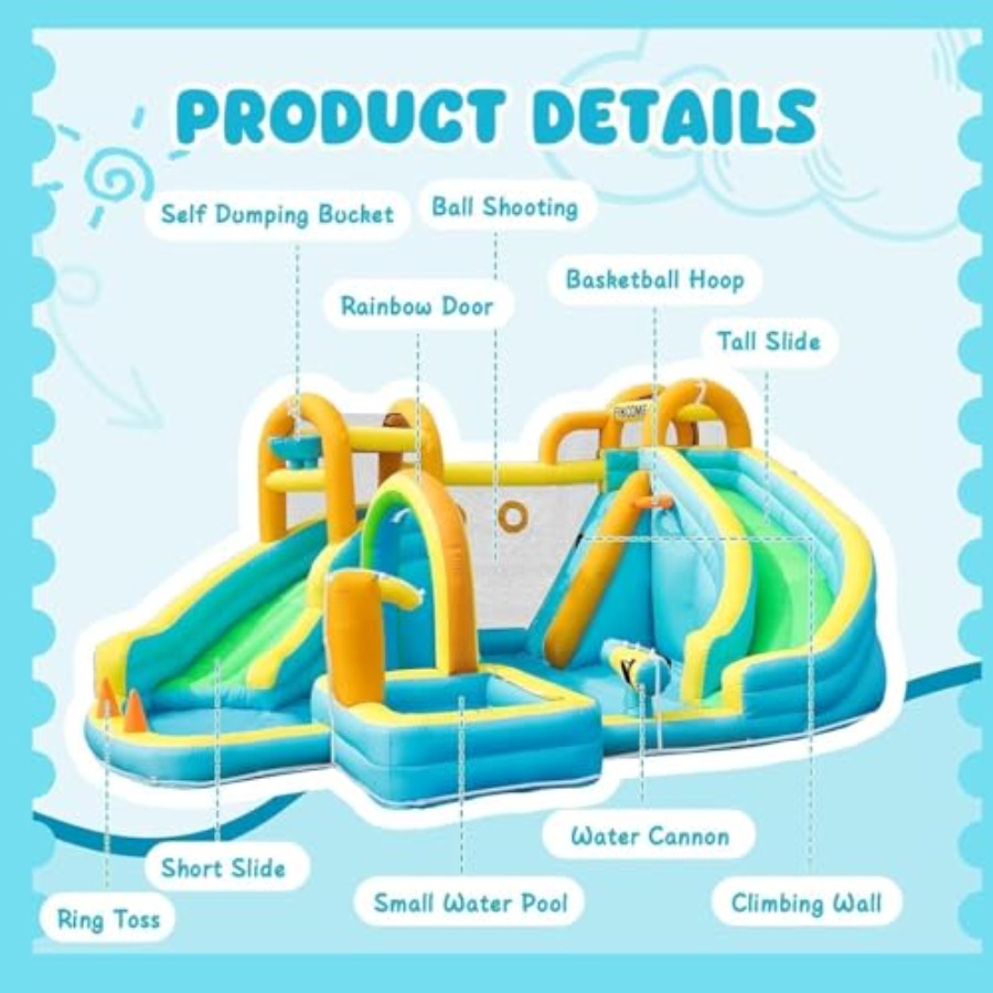 Opblaasbaar waterglijbaanpark  - Kids Outdoor Basketball recensie en prijs