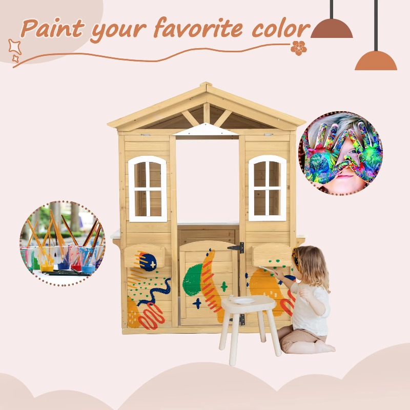 Modern klassieke houten speelh - Kids Outdoor Wooden Playhouse recensie en prijs