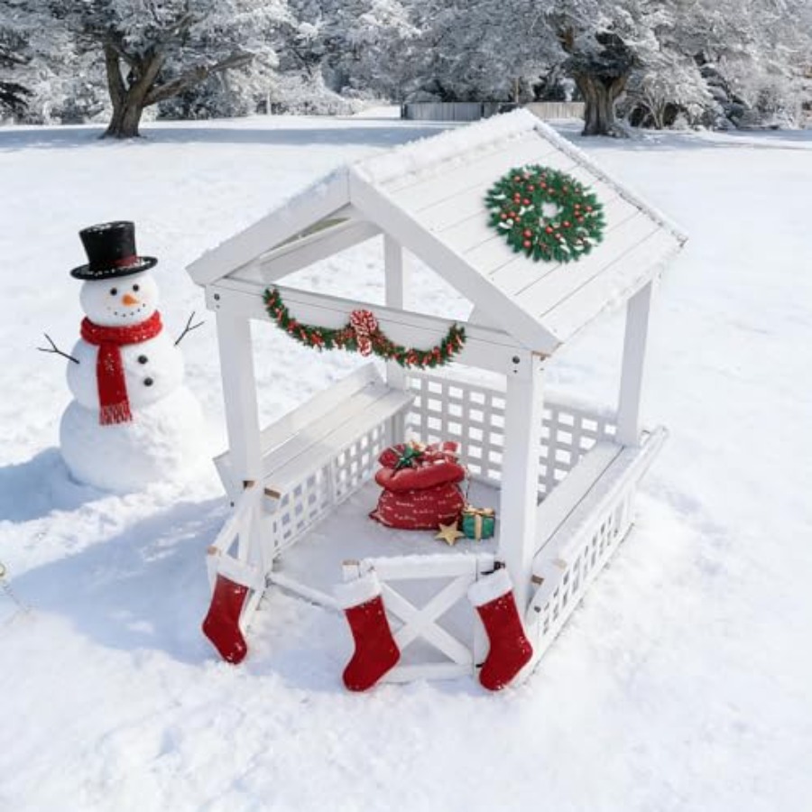 Buitenhuisje van hout voor kin - Kids Outdoor Wooden Playhouse recensie en prijs