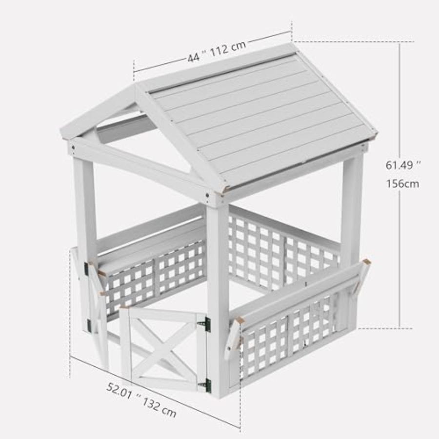 Buitenhuisje van hout voor kin - Kids Outdoor Wooden Playhouse recensie en prijs