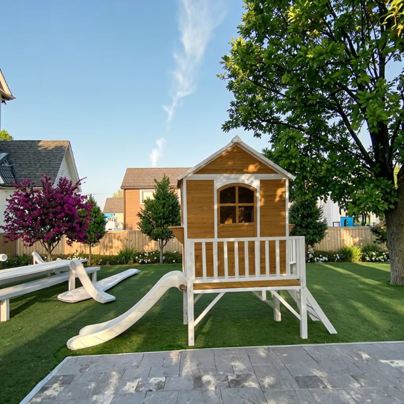Modern houten buiten speelhuis - Kids Outdoor Wooden Playhouse recensie en prijs