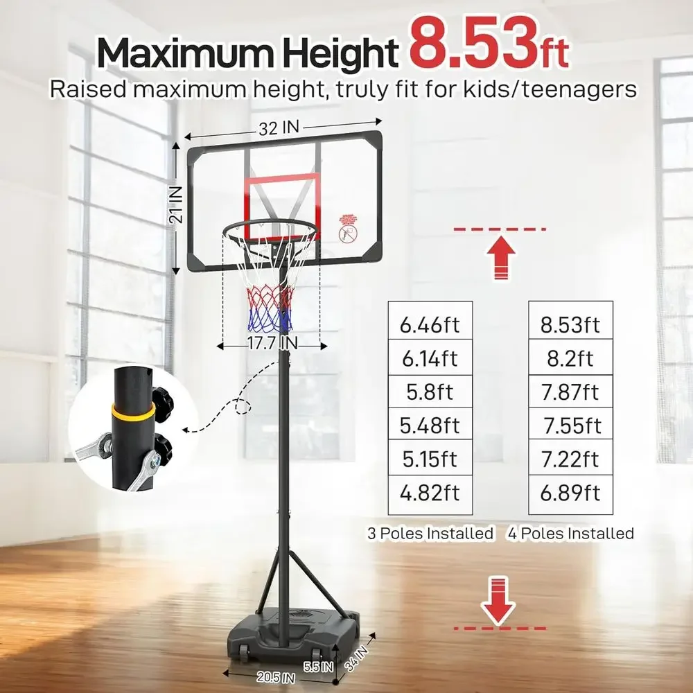 Verstelbare hoogte, draagbare  - Kids Outdoor Basketball recensie en prijs