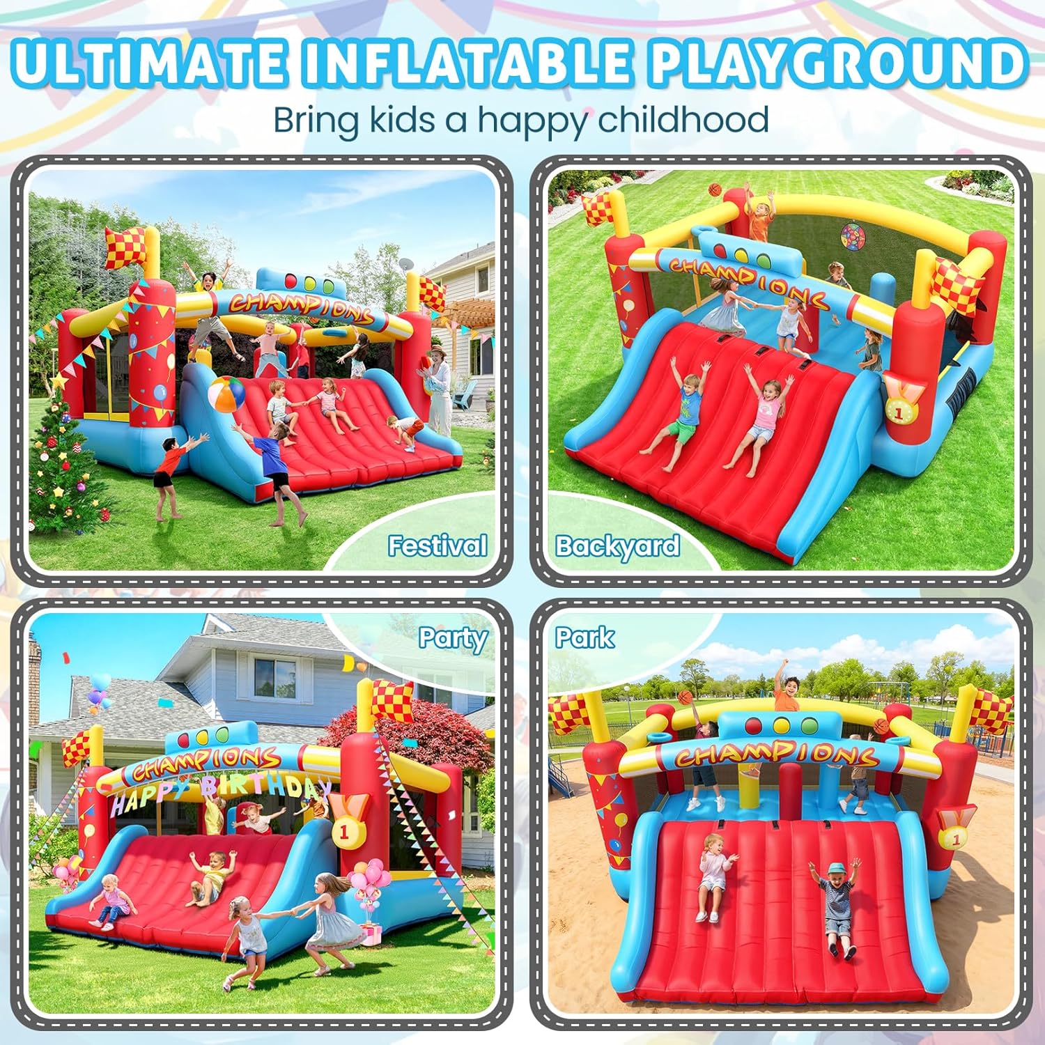 Grote opblaasbare springkastee - Kids Outdoor Basketball recensie en prijs