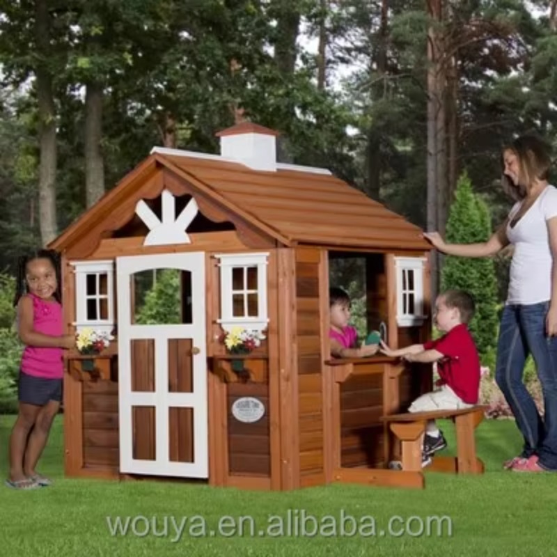 Goedkoop prefab houten speelhu - Kids Outdoor Wooden Playhouse recensie en prijs