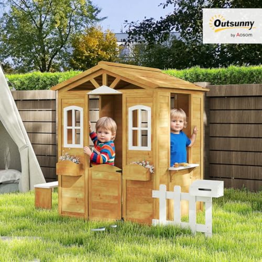 Buitenspeelhuis voor kinderen  - Kids Outdoor Wooden Playhouse recensie en prijs